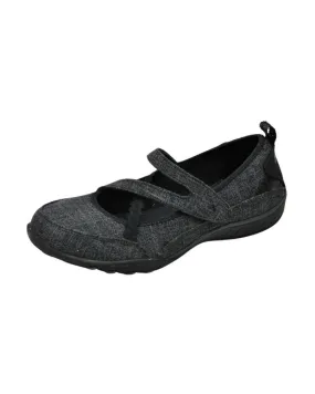 Bailarinas SKECHERS  de Mujer 100242 - BREATHE EASY MERCEDITAS VELCRO PARA MUJER  BLK
